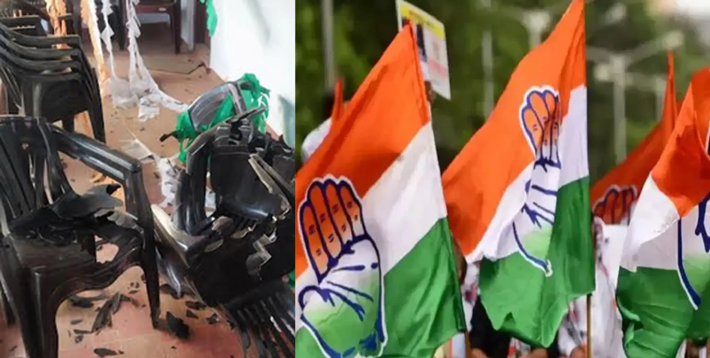 മുക്കാളിയില്‍ കോണ്‍ഗ്രസ് ഓഫീസിന്   നേരെ അക്രമം ; പ്രതിഷേധം ശക്തം 